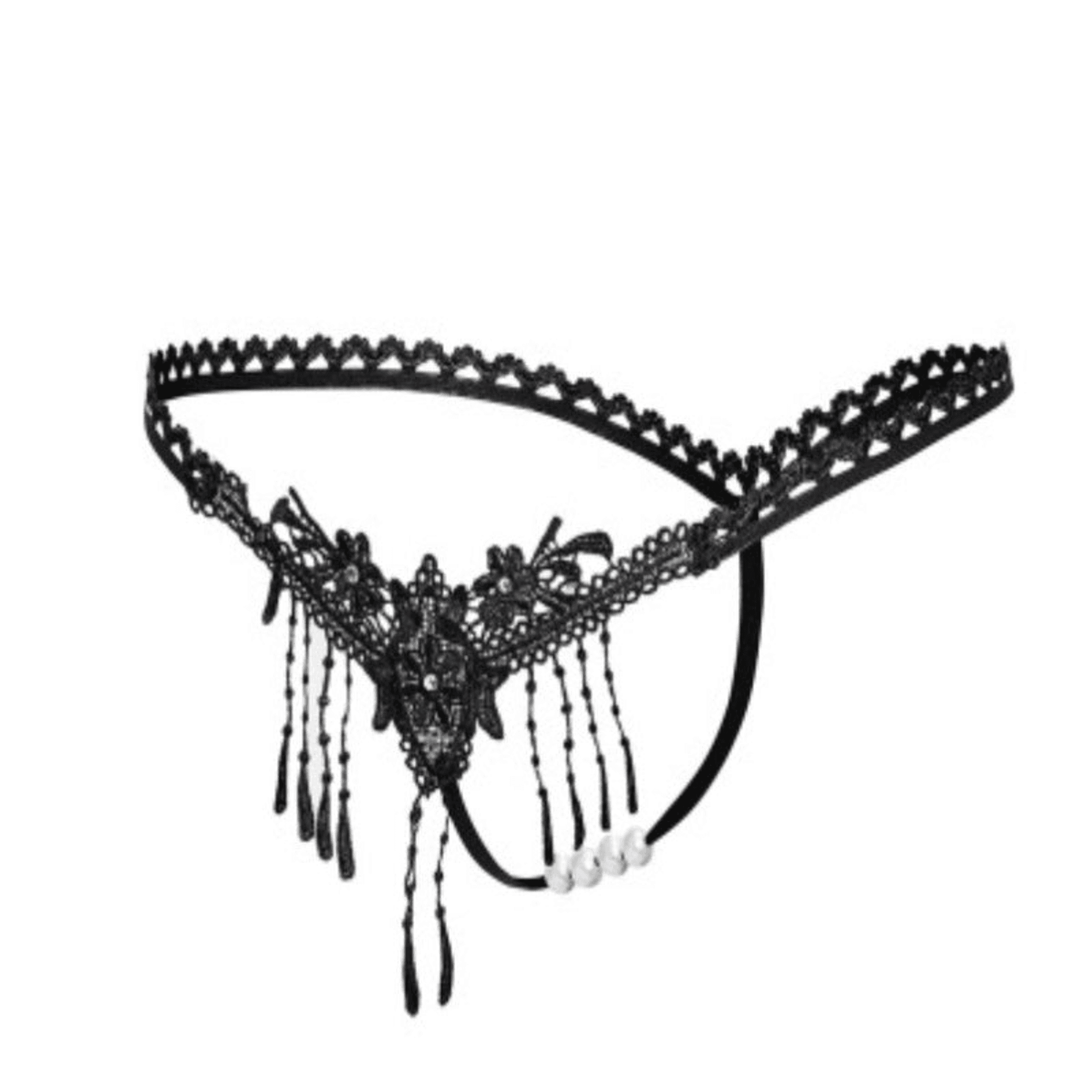 Bead Chain Crotchless Pearl Panties