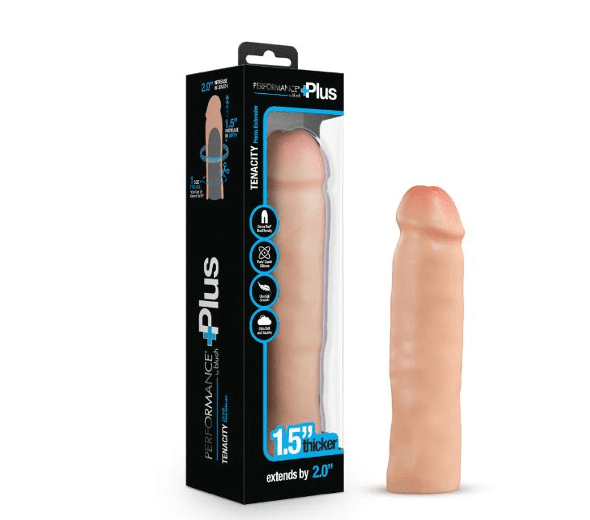 Performance Plus 2In Silicone Penis Xtender Beige | Add-A-Bit Sleeve