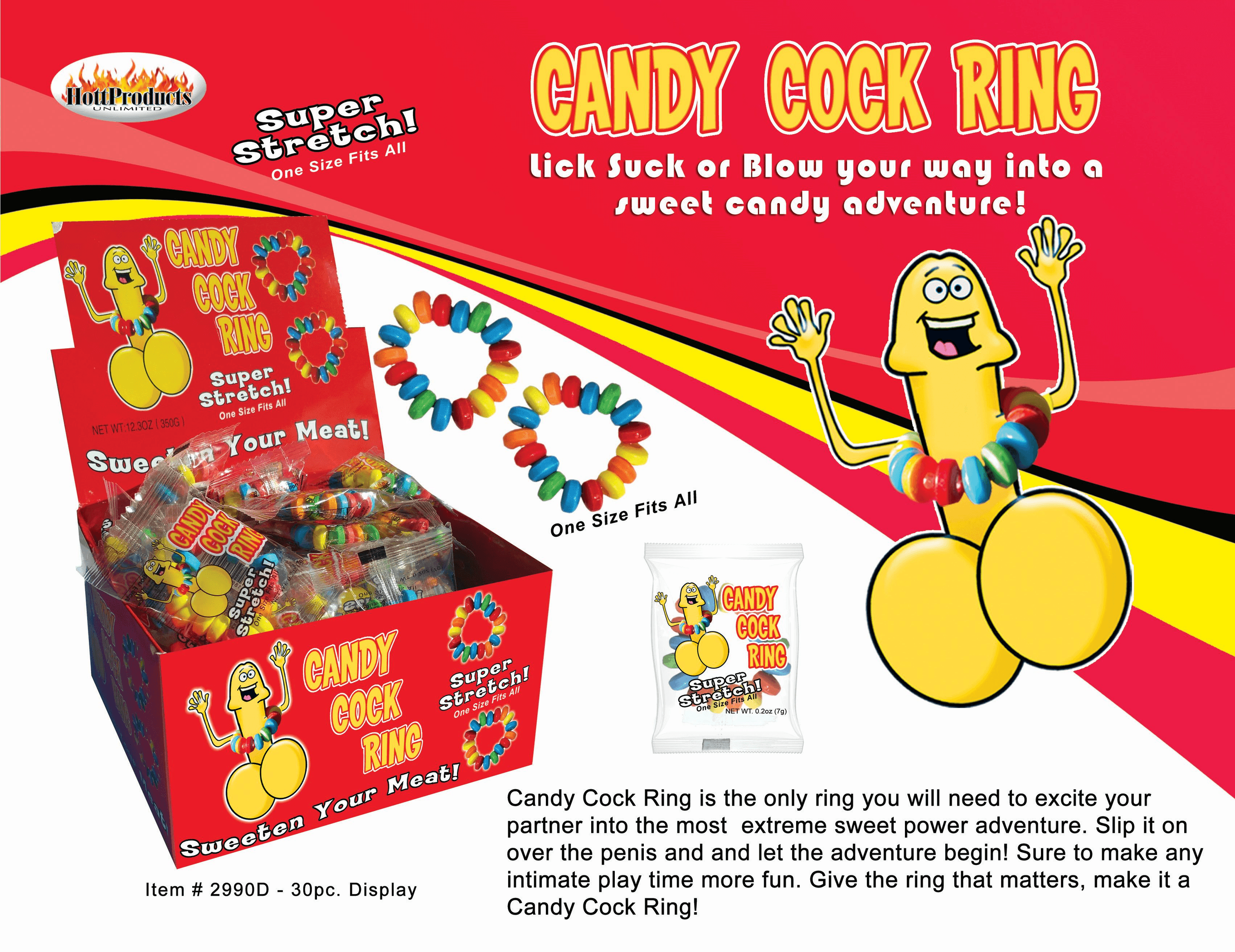 Candy Cock Ring 50pc Display – Sweet Counter Display Pack