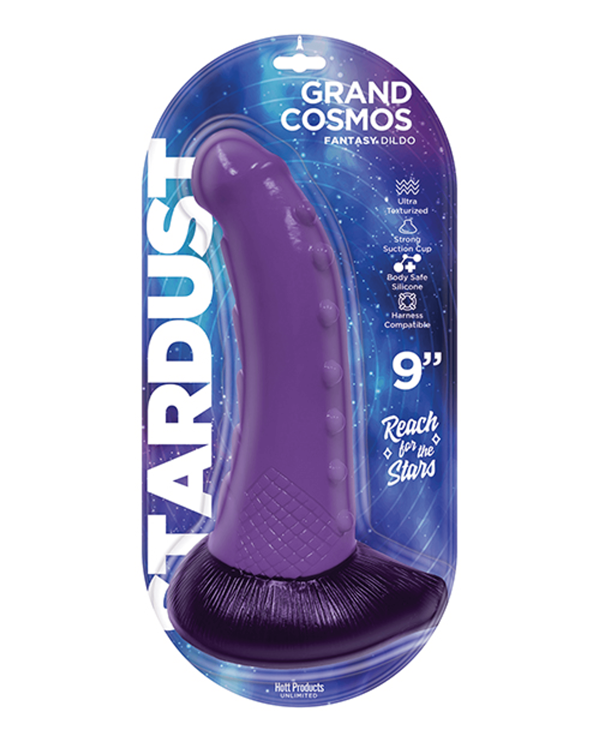 Stardust Grand Cosmos 9-Inch Silicone Dildo, Purple