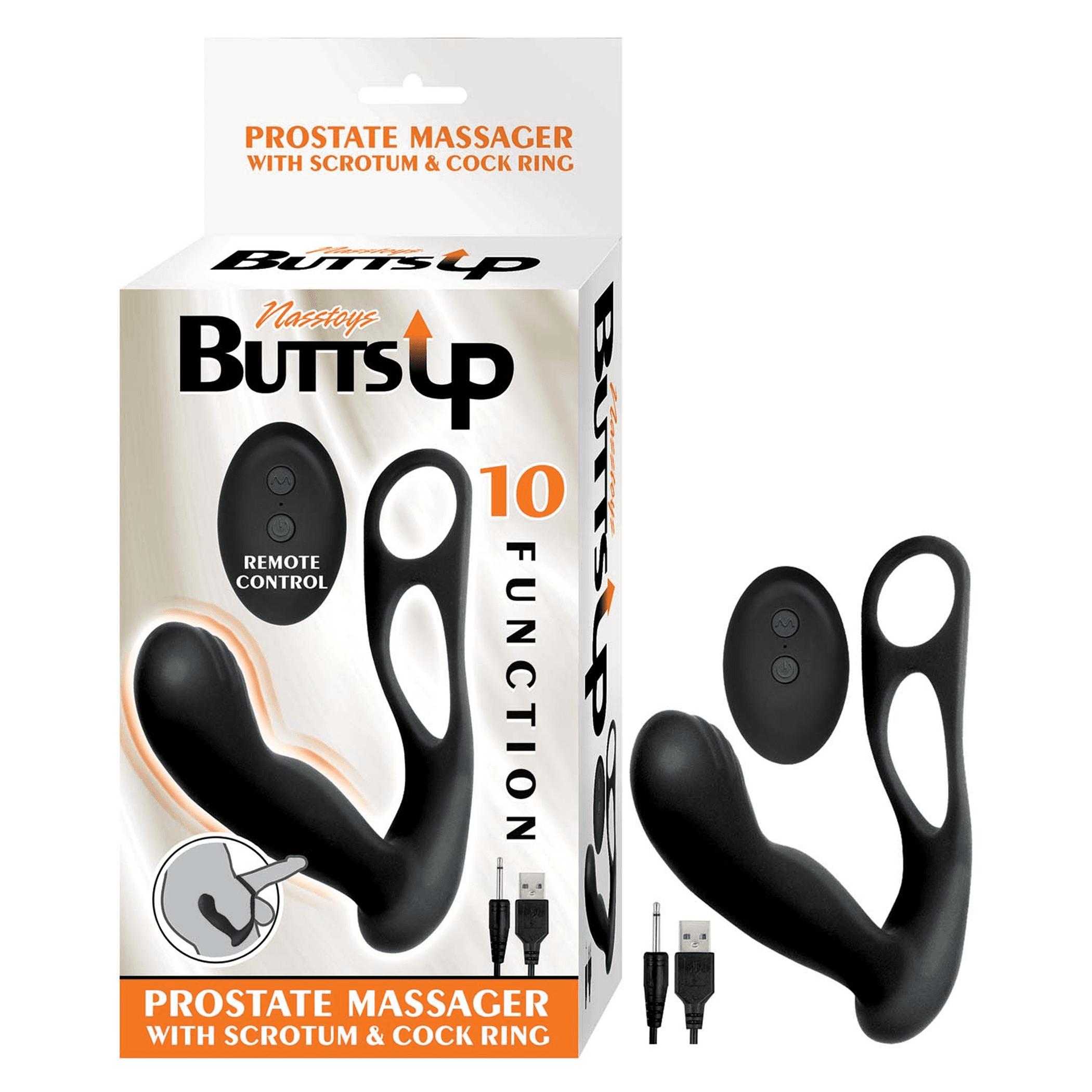 Butts Up Prostate Massager with Scrotum and Cock Ring