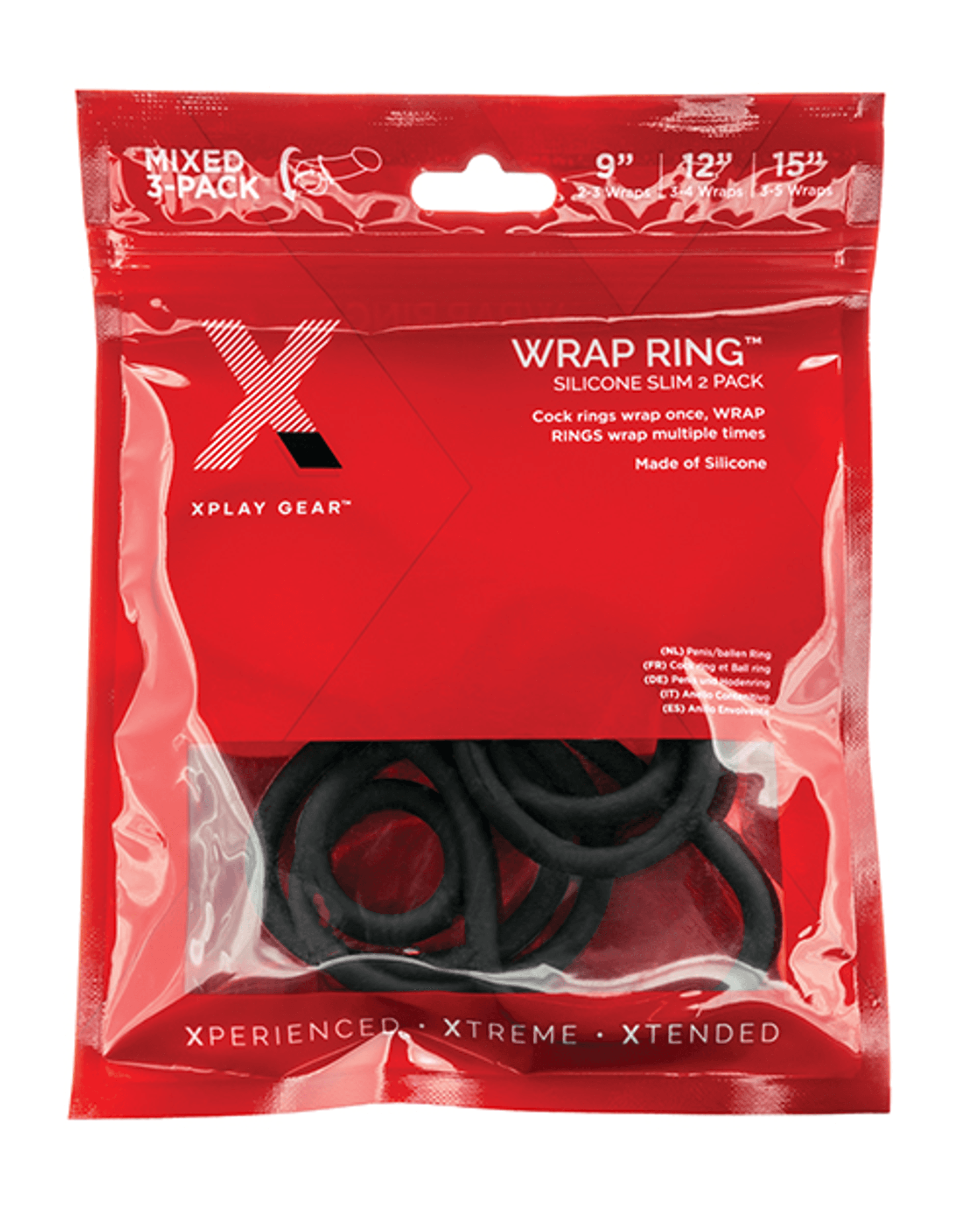 Xplay 3-Pack Silicone Slim Wrap Rings | Cock Ring Set