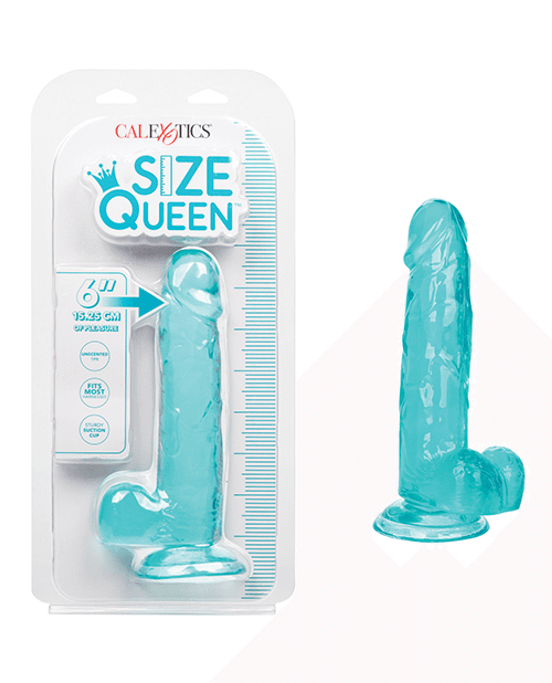 Size Queen 6-Inch Blue Realistic Dildo