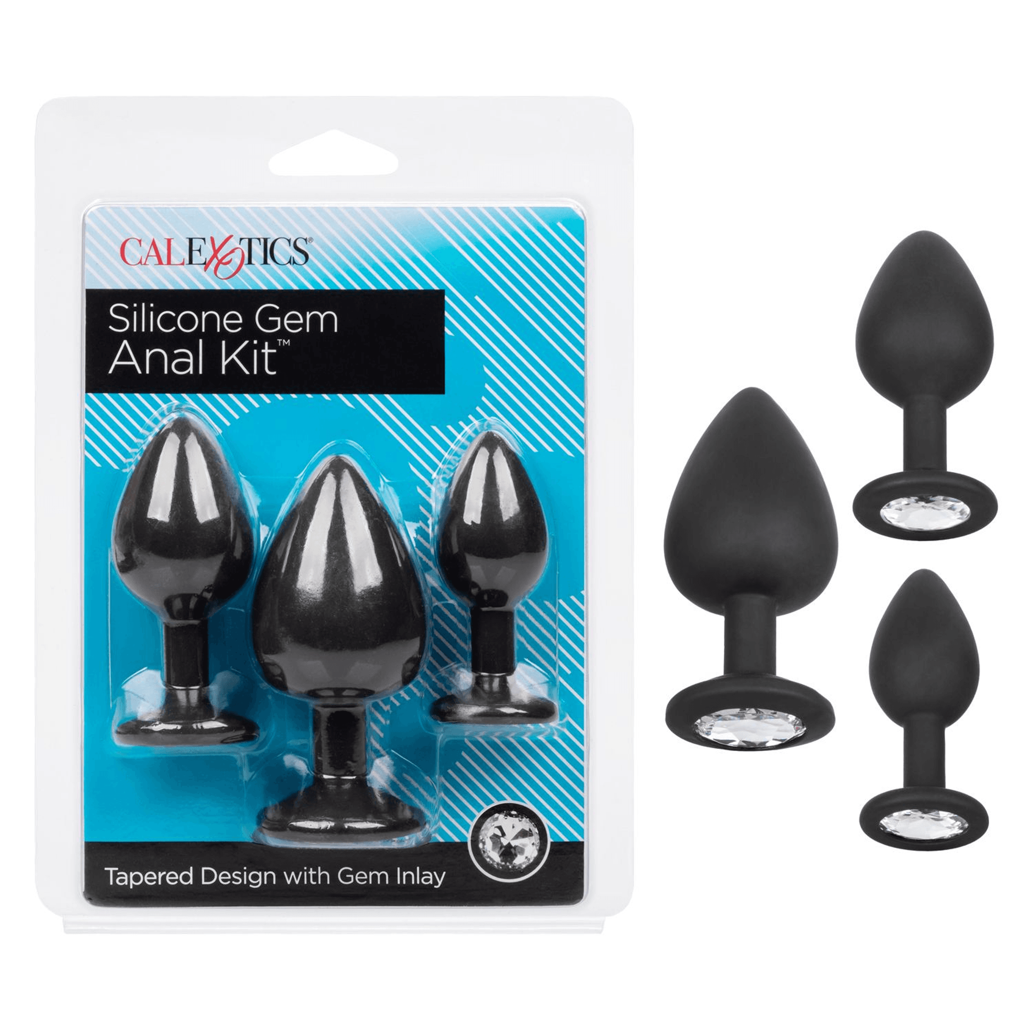Silicone Gem Anal Kit | Sparkling Couples Plug Set