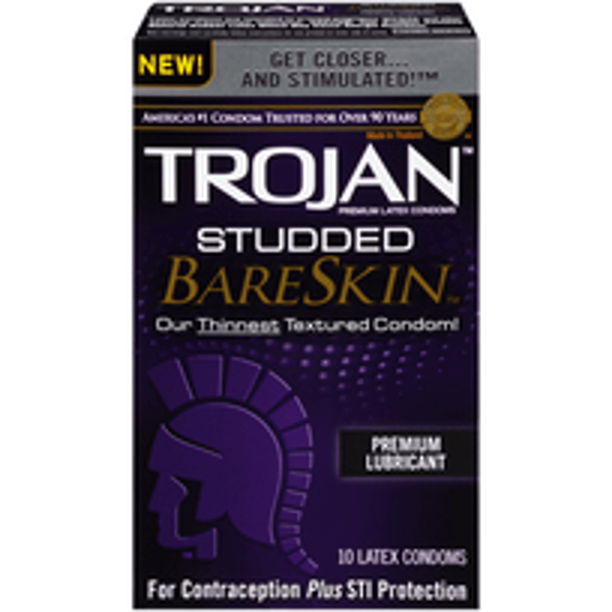 Trojan Studded Bareskin Condoms - 10 Pack