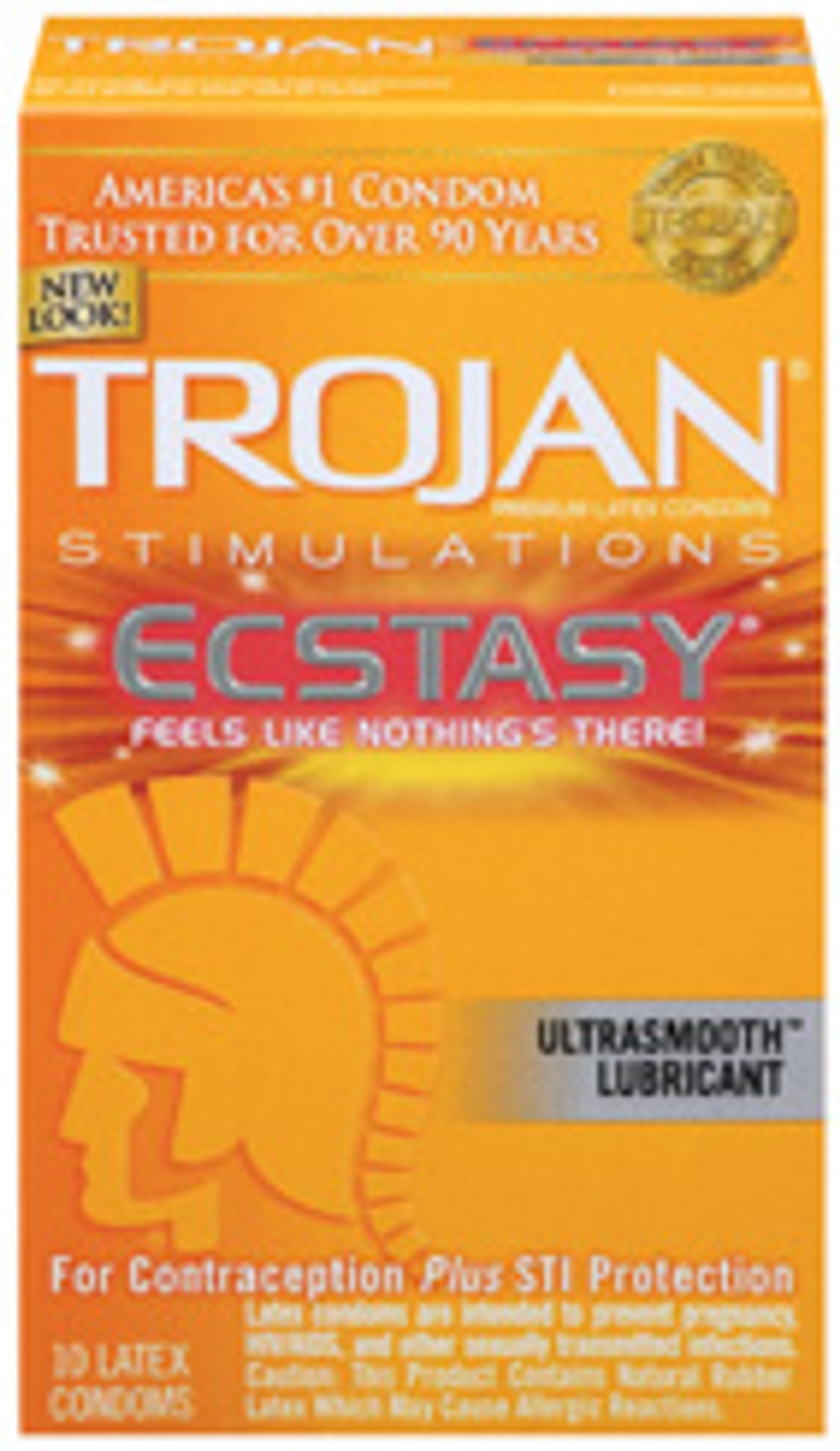 Trojan Ultra Ribbed Ecstasy Condoms - 10 Pack