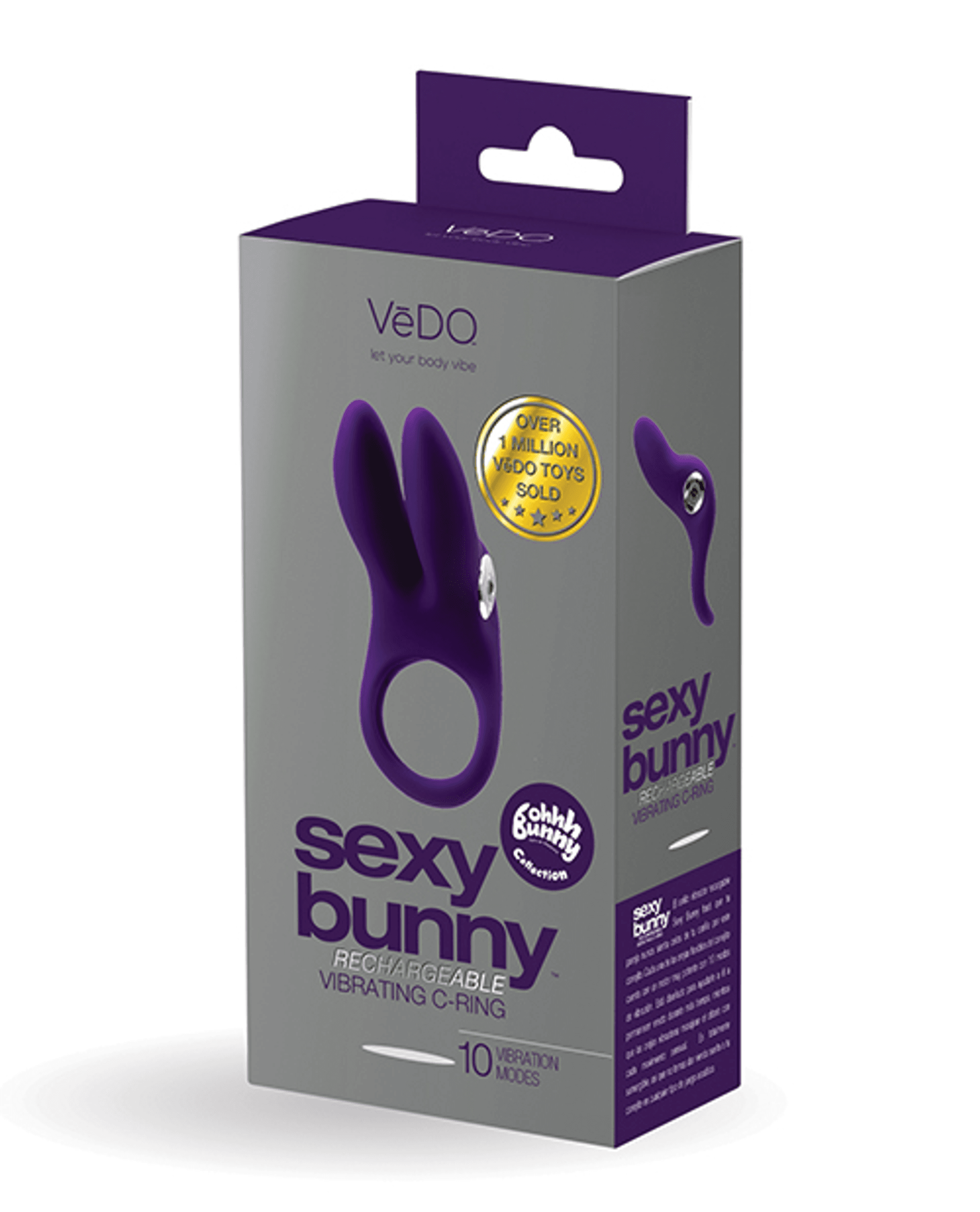Vedo Sexy Bunny Rechargeable Ring – Deep Purple