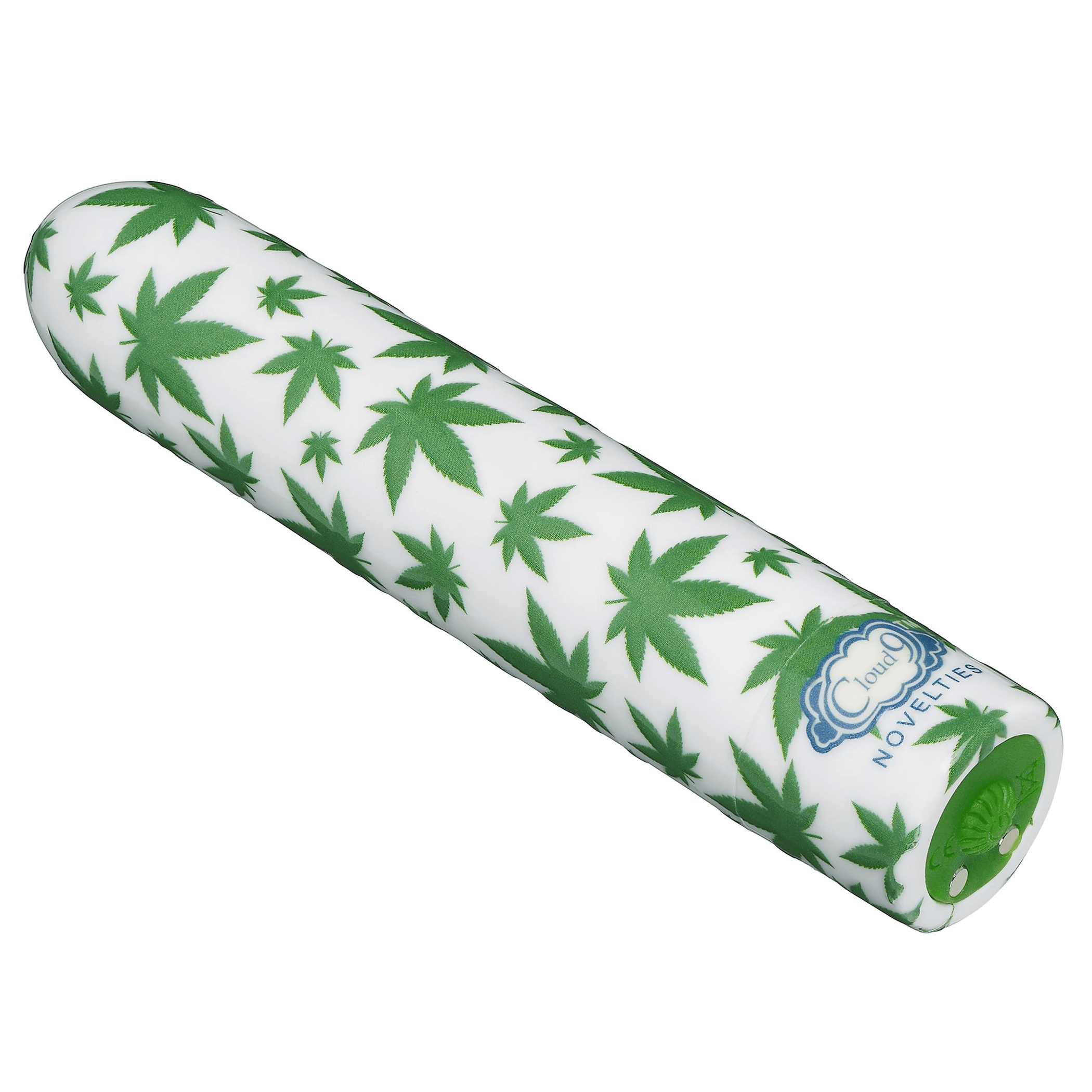 Slim Vibe – White Cannabis Leaf Bullet Vibrator