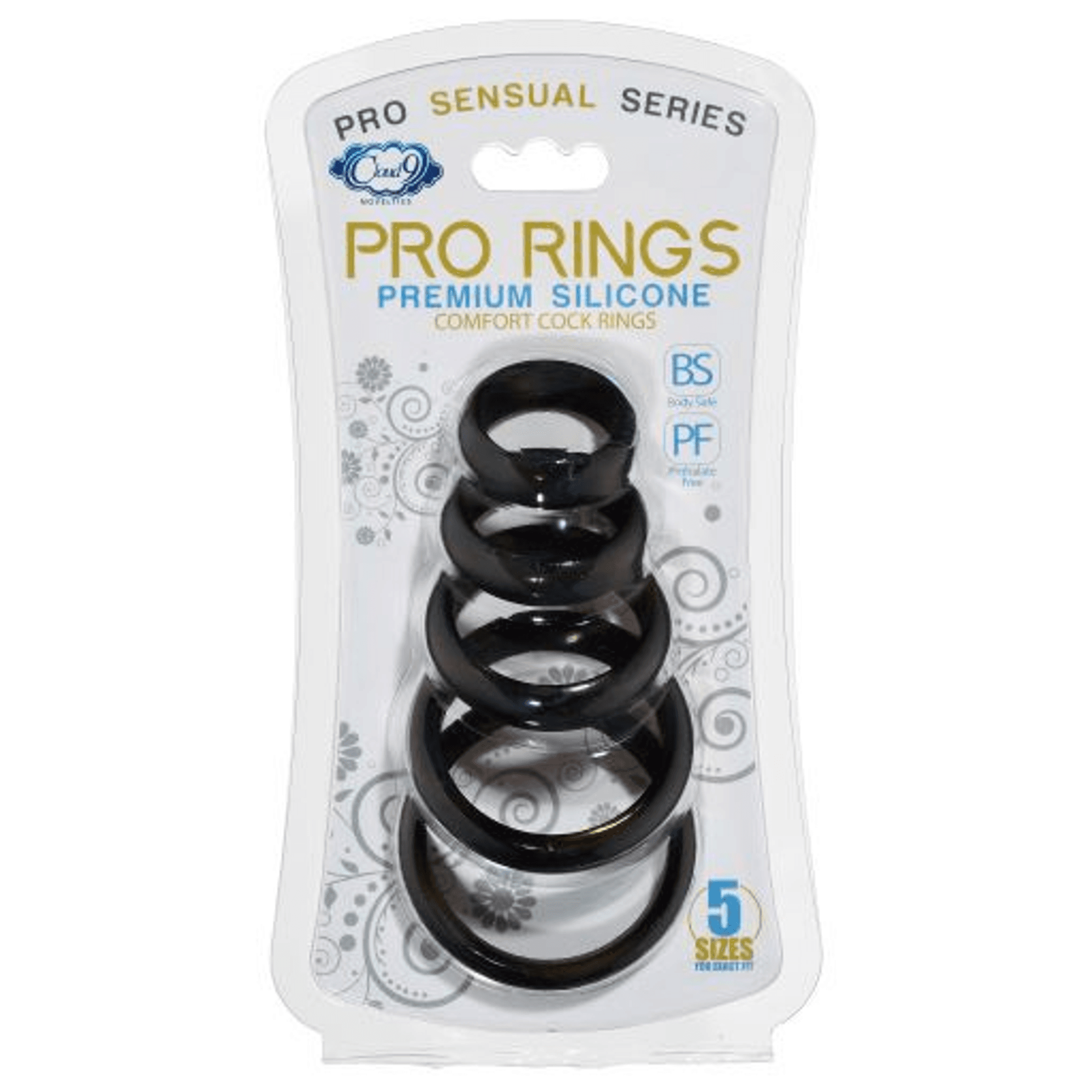 Cloud 9 Comfort Cock Rings With Flat Back 5-Pack
