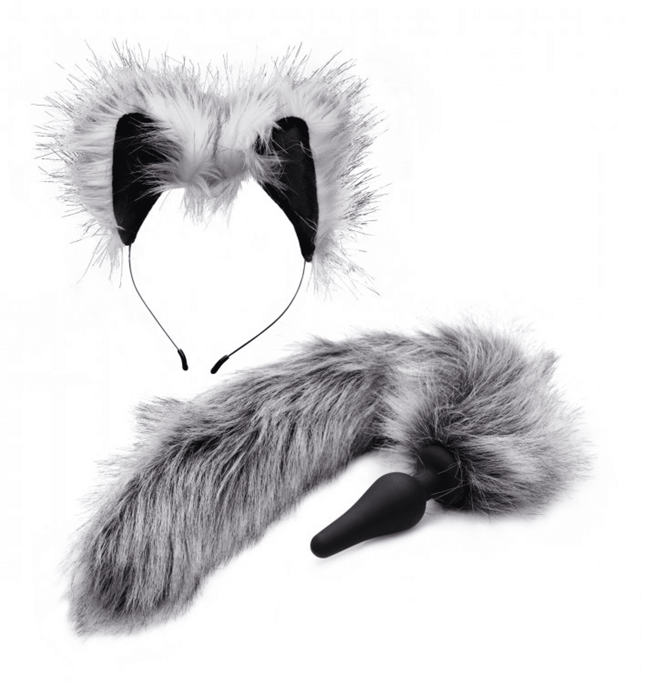 Tailz Grey Wolf Tail & Ears | Anal Play Costume Set