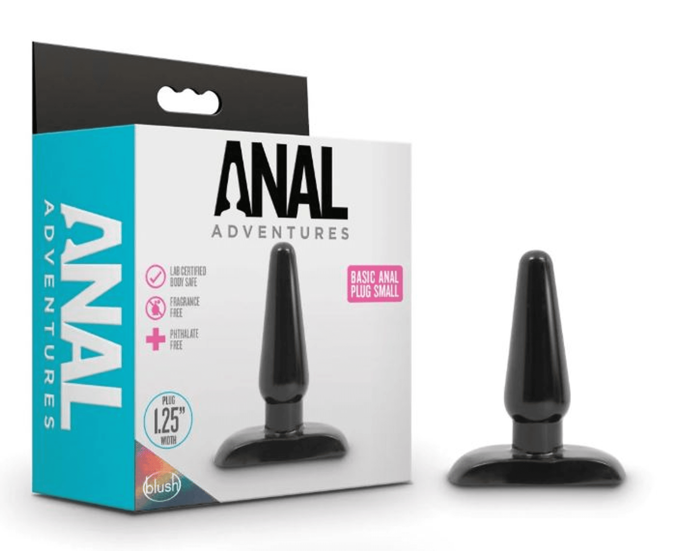 Anal Adventures Basic Anal Plug Small Black