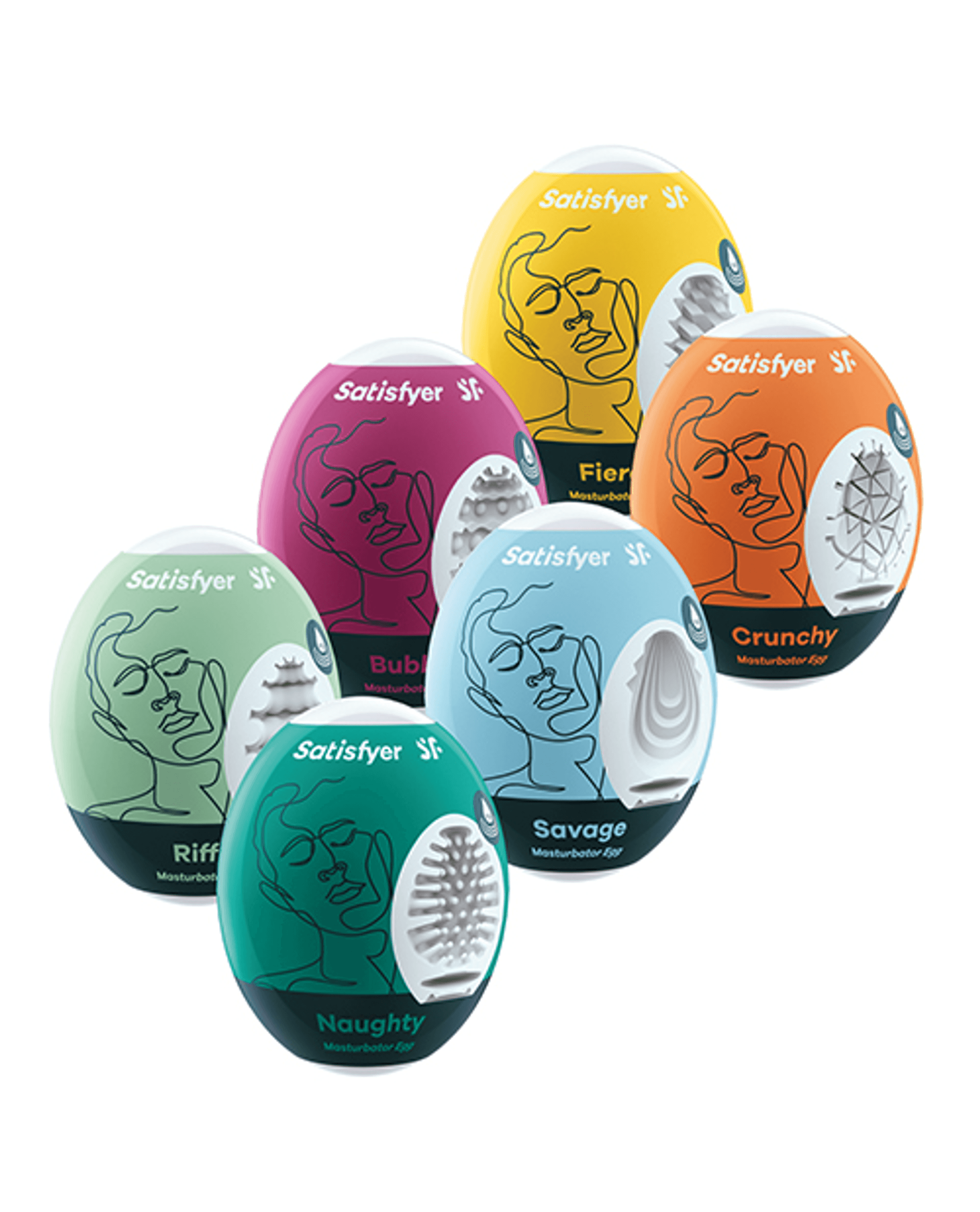 Satisfyer Textured Masturbation Egg Set (6-Piece)