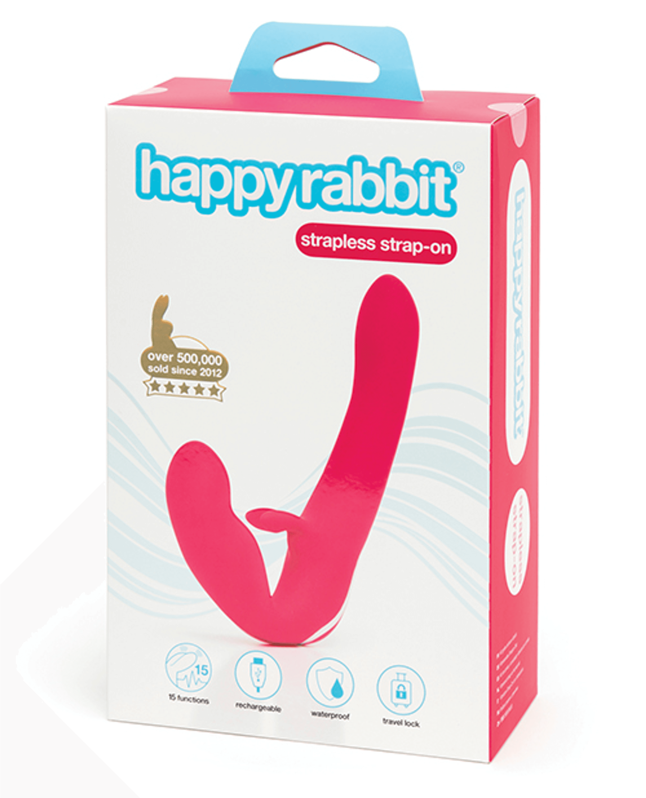 Happy Rabbit Rechargeable Pink Vibrating Strapless Strap-On