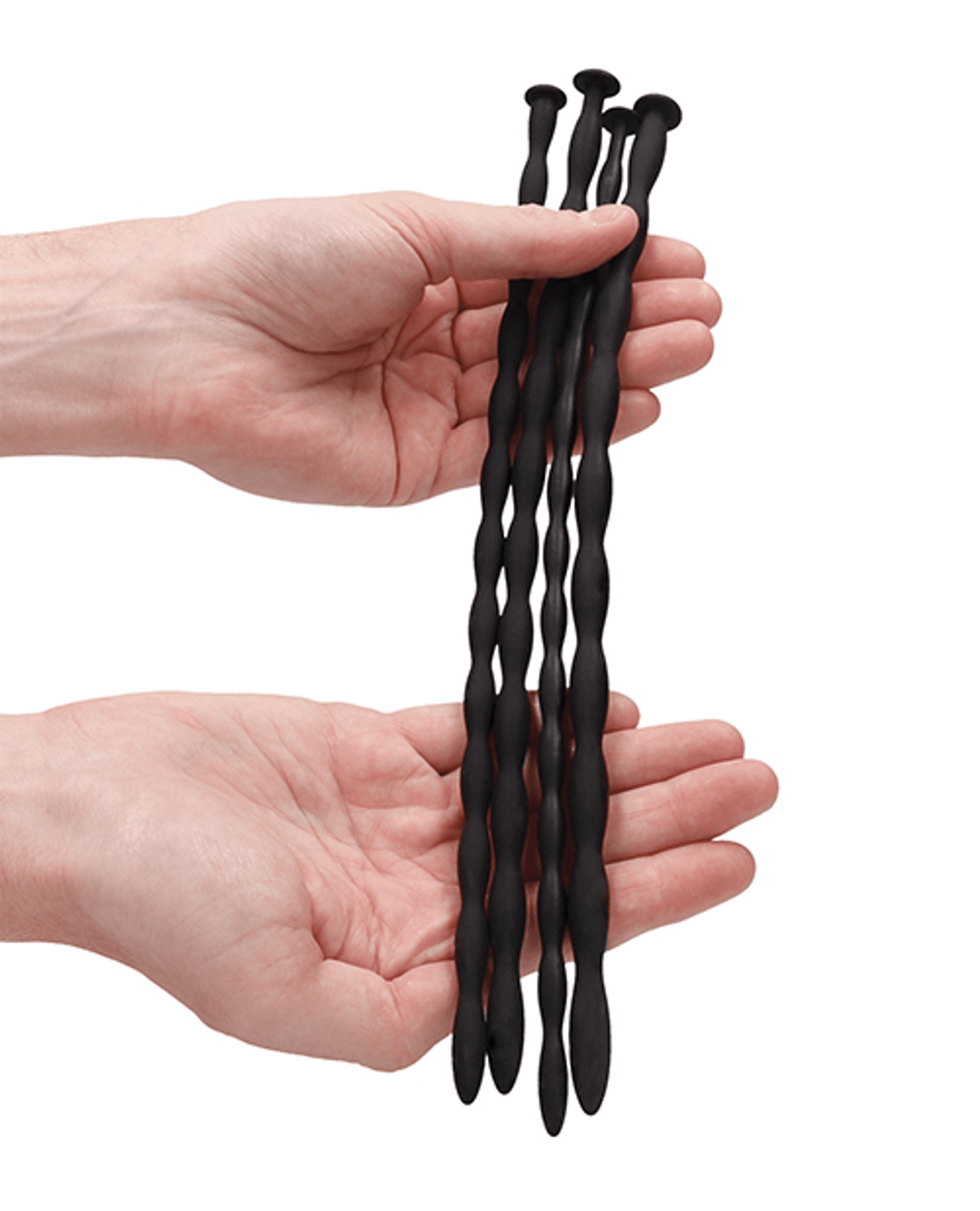 Silicone Spiral Screw Plug Set — Advanced Urethral Sounding Black