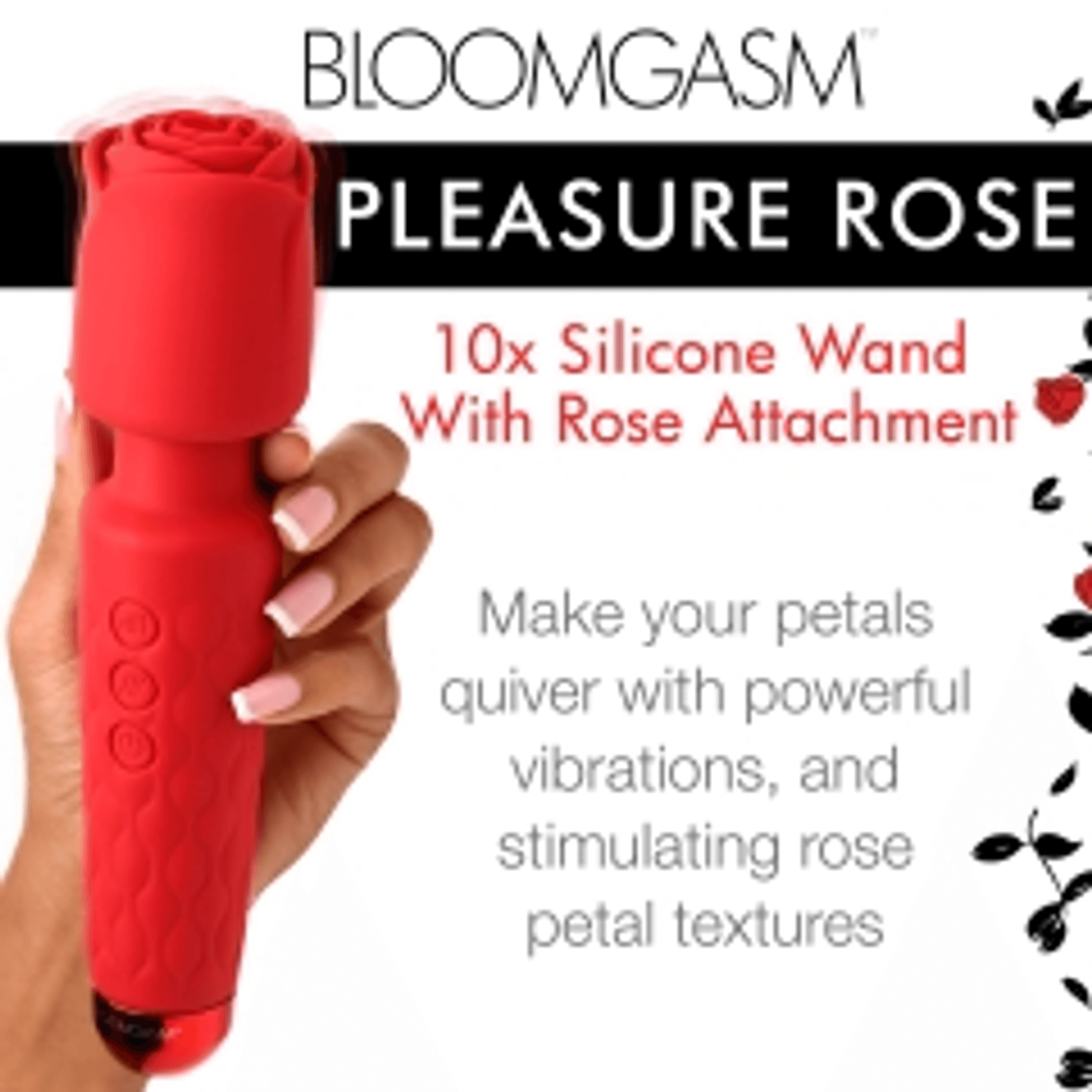 Bloomgasm Pleasure Rose Wand with Rose Attachment